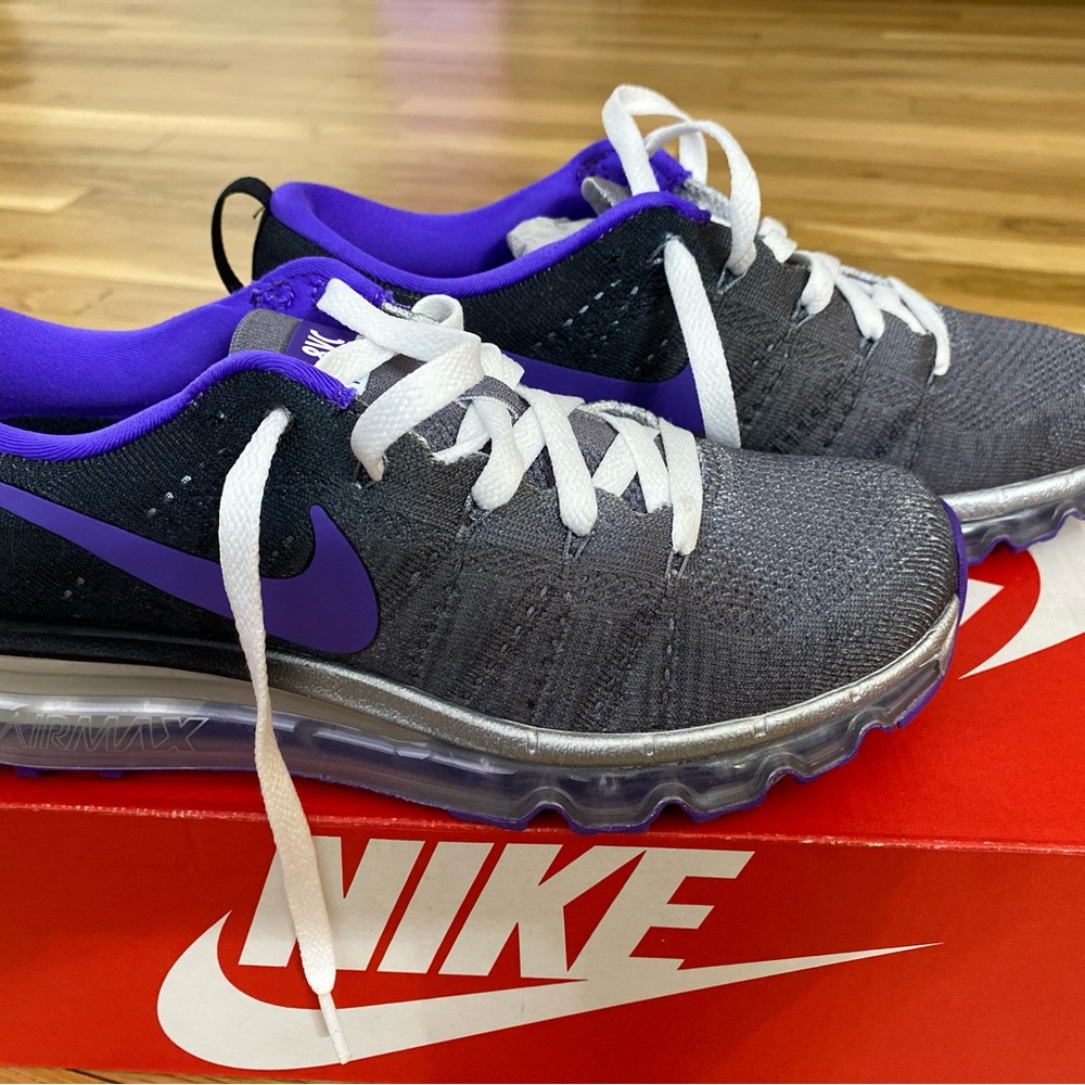 Nike Air Max Gray and Purple Sneakers